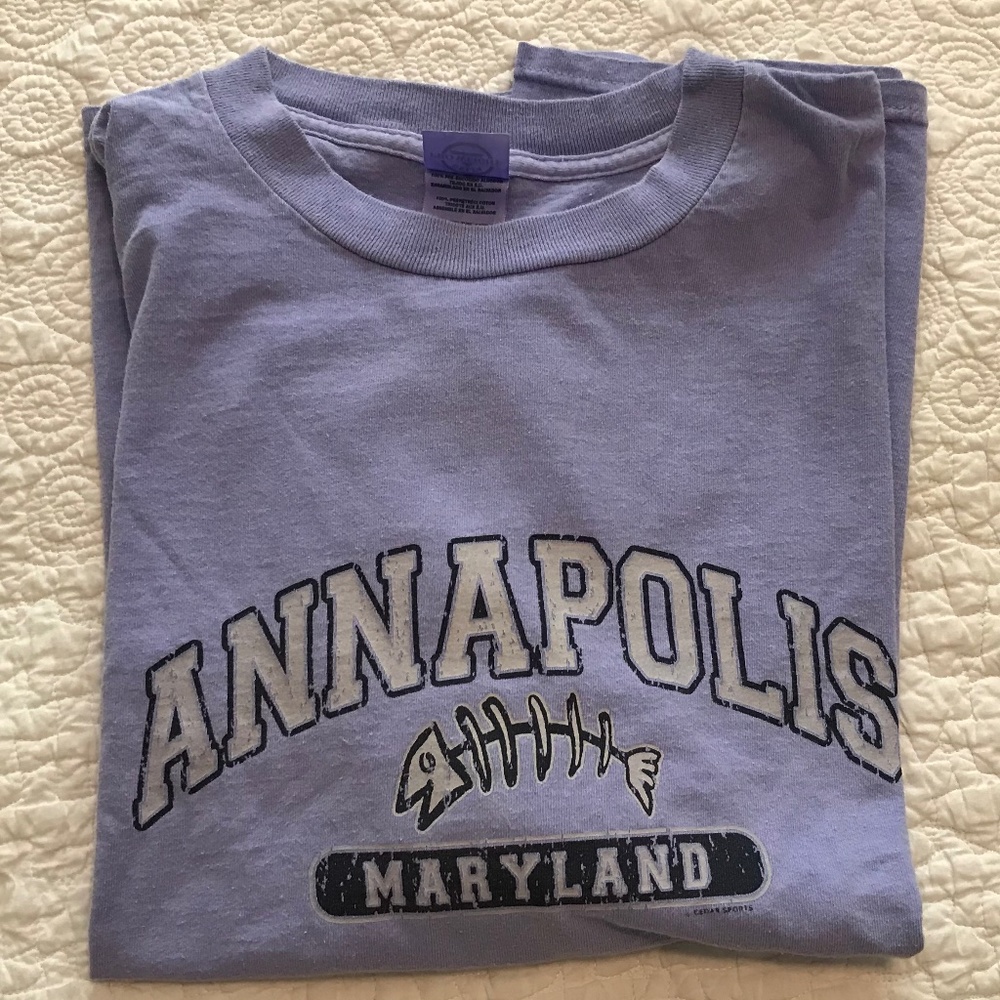 Lilac colored unisex Annapolis, MD nautical short-sleeve t-shirt (2X)